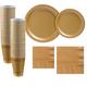 Gold Paper Tableware Kit for 50 Guests